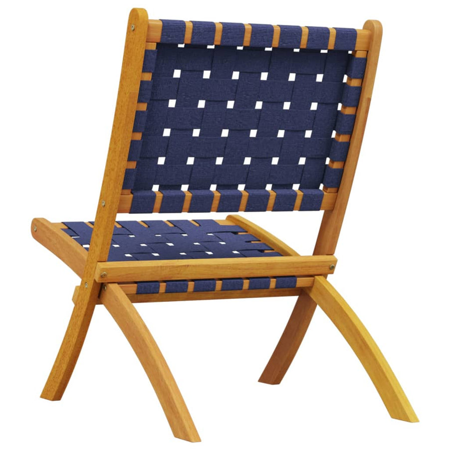 Tuinstoelen Inklapbaar Acaciahout En Stof Donker 2 Blauw
