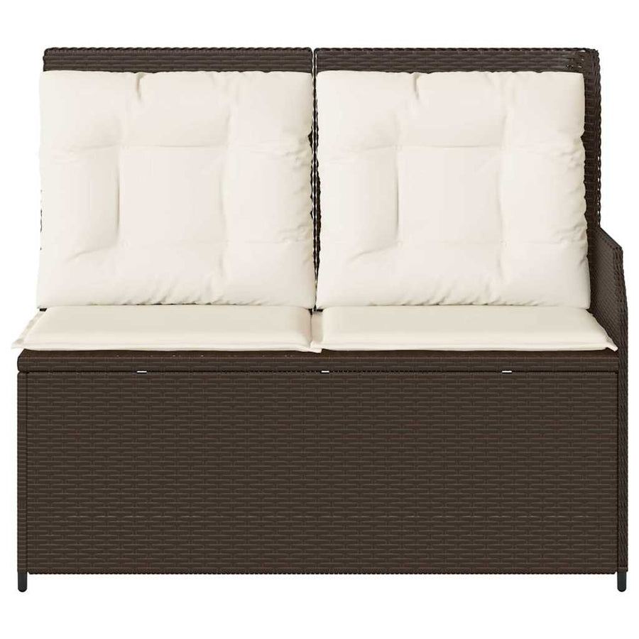 Tuinbankje Verstelbaar Met Kussens Poly Rattan 1 Bruin