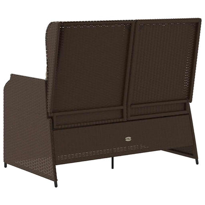 Tuinbankje Verstelbaar Met Kussens Poly Rattan 1 Bruin