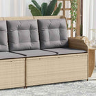 Tuinbankje verstelbaar poly rattan beige