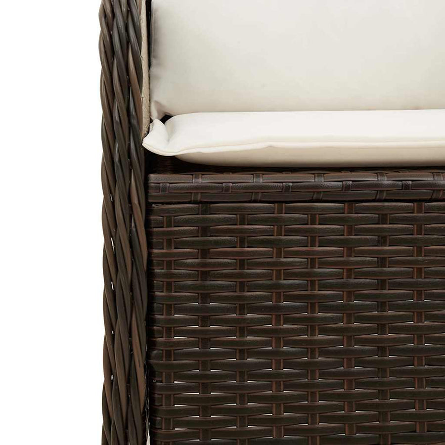 Tuinbankje Verstelbaar Met Kussens Poly Rattan 1 Bruin