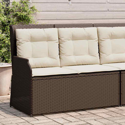 Tuinbankje Verstelbaar Met Kussens Poly Rattan 1 Bruin