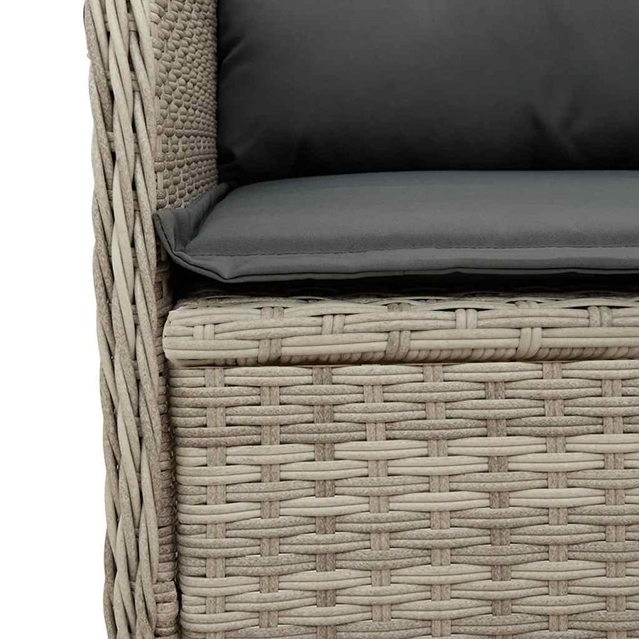 Tuinbankje Verstelbaar Met Kussens Poly Rattan 1 Lichtgrijs