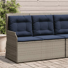 Ligbank tuin poly rattan grijs met kussens