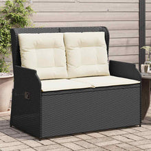 Tuinbankje Verstelbaar Met Kussens Poly Rattan 1 Zwart