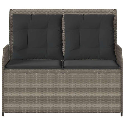 Tuinbankje Verstelbaar Met Kussens Poly Rattan 1 Grijs