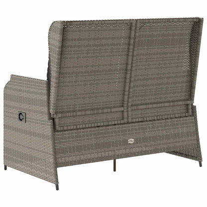 Tuinbankje Verstelbaar Met Kussens Poly Rattan 1 Grijs