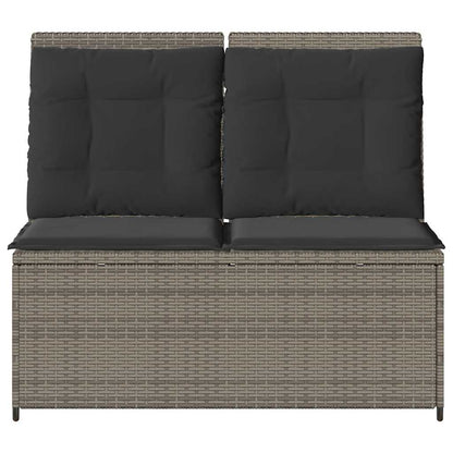 Tuinbankje Verstelbaar Met Kussens Poly Rattan 1 Grijs