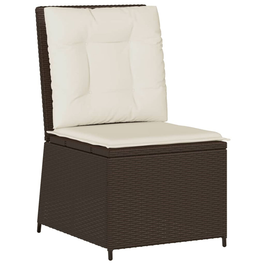 Tuinbank Verstelbaar Met Kussens Poly Rattan 1 Bruin