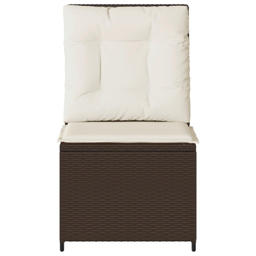 Tuinbank Verstelbaar Met Kussens Poly Rattan 1 Bruin