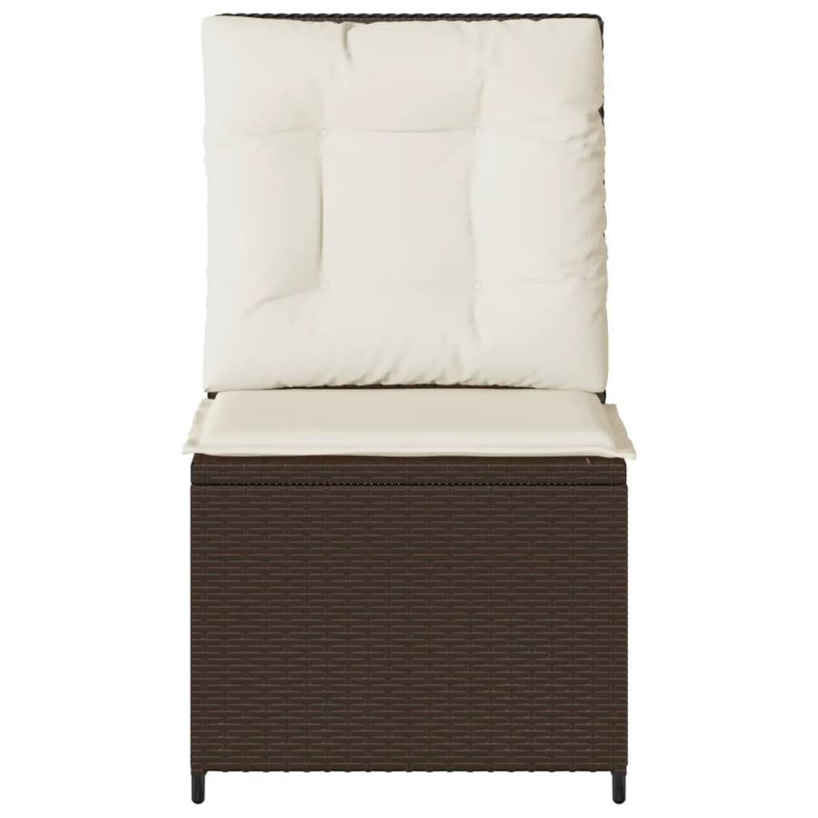 Tuinbank Verstelbaar Met Kussens Poly Rattan 1 Bruin