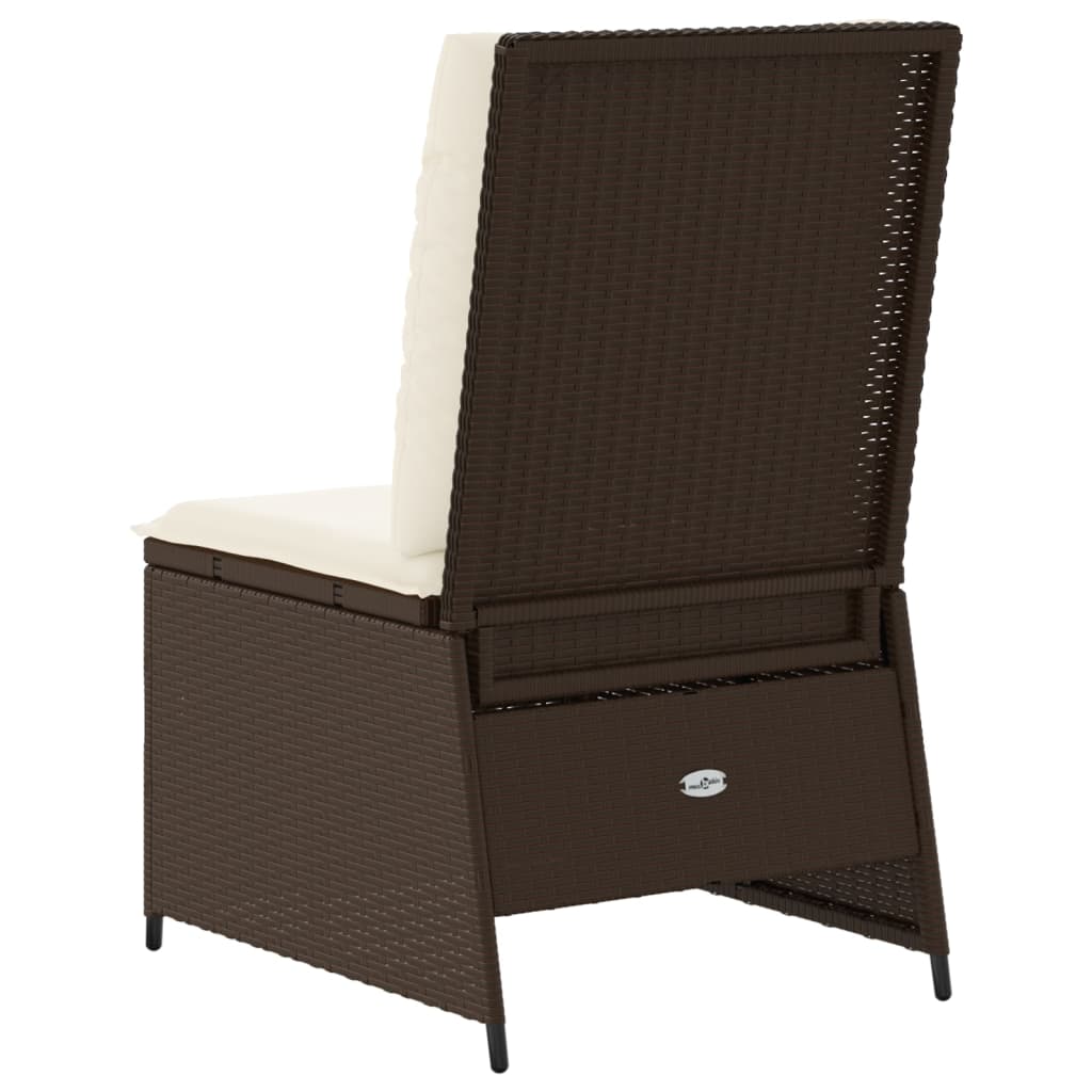 Tuinbank Verstelbaar Met Kussens Poly Rattan 1 Bruin