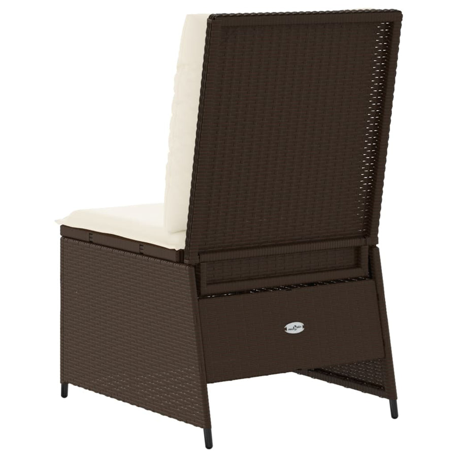 Tuinbank Verstelbaar Met Kussens Poly Rattan 1 Bruin
