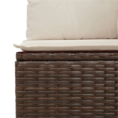 Tuinbank Verstelbaar Met Kussens Poly Rattan 1 Bruin