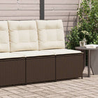 Garden bench adjustable with cushions poly rattan brown