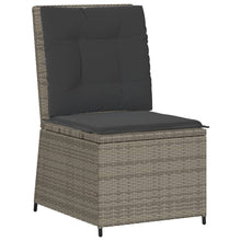 Tuinbank Verstelbaar Met Kussens Poly Rattan 1 Grijs