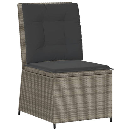 Tuinbank Verstelbaar Met Kussens Poly Rattan 1 Grijs