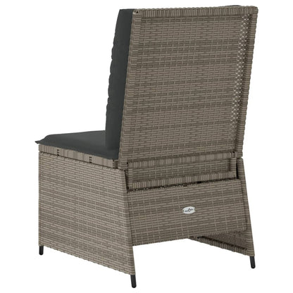 Tuinbank Verstelbaar Met Kussens Poly Rattan 1 Grijs