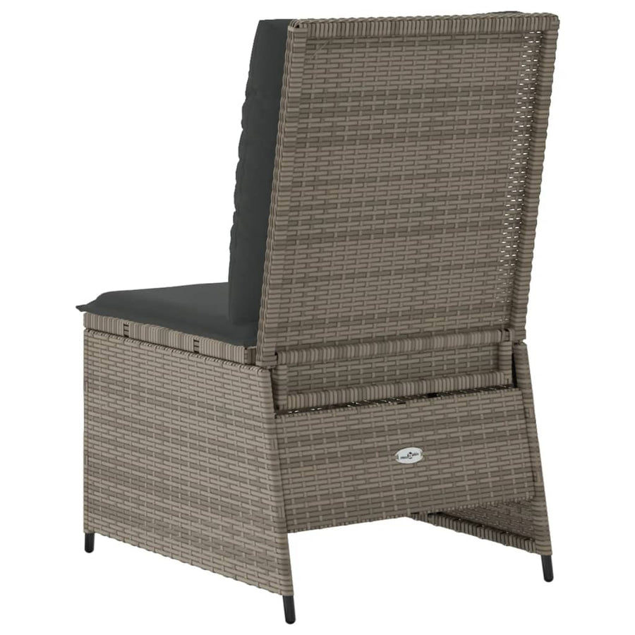 Tuinbank Verstelbaar Met Kussens Poly Rattan 1 Grijs