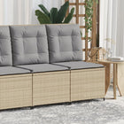 Tuinbank verstelbaar poly rattan beige grijs