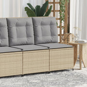 Tuinbank verstelbaar poly rattan beige grijs