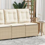 Tuinbank verstelbaar poly rattan beige