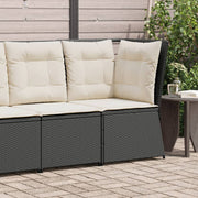 Garden Corner Sofa with Cushions Polyrattan Black