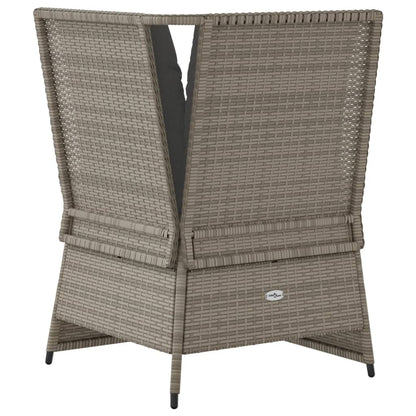 Tuinhoekbank met kussens poly rattan grijs