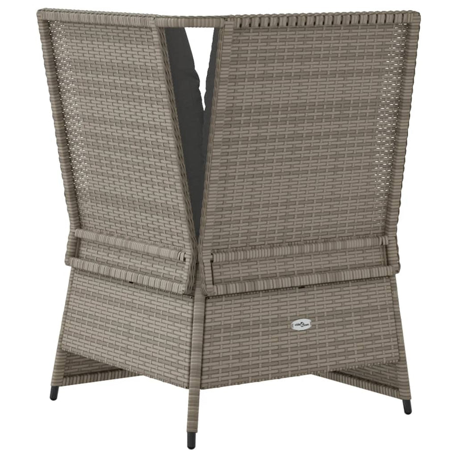 Tuinhoekbank met kussens poly rattan grijs