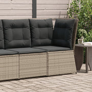 Garden Corner Sofa with Cushions Poly Rattan Grey