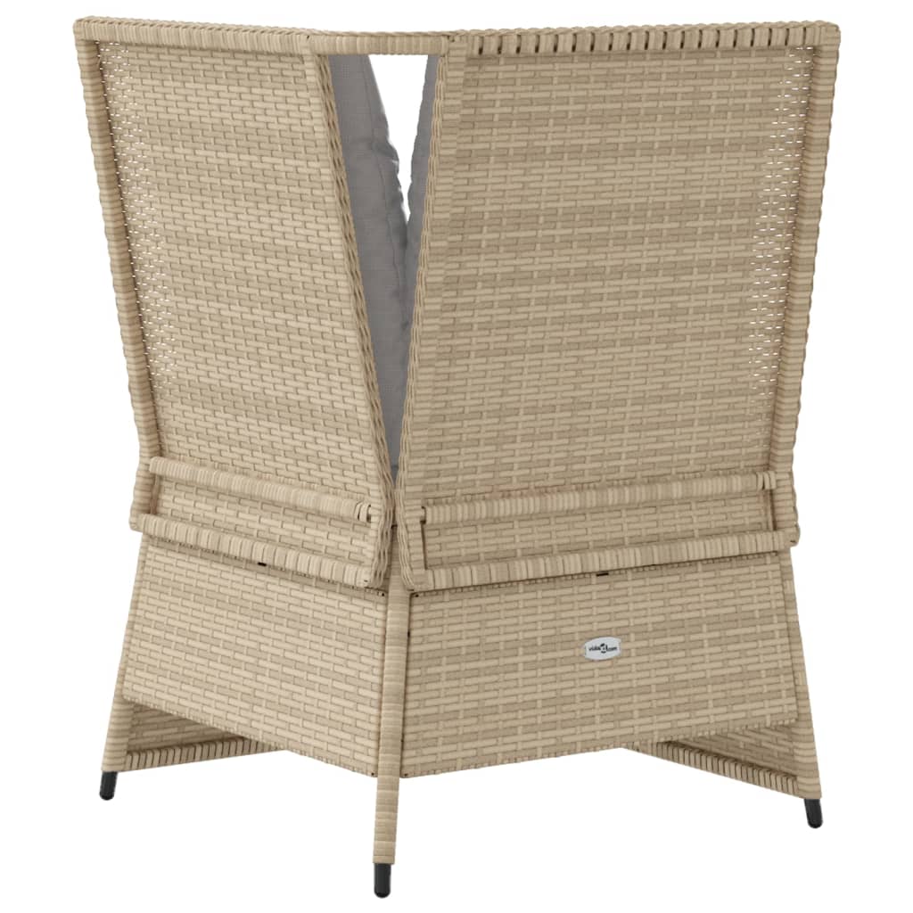 Tuinhoekbank met kussens poly rattan beige