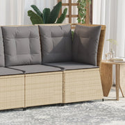 Garden corner sofa with cushions poly rattan beige