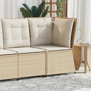 Garden corner sofa with cushions poly rattan beige