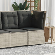Garden corner sofa with cushions poly rattan light grey