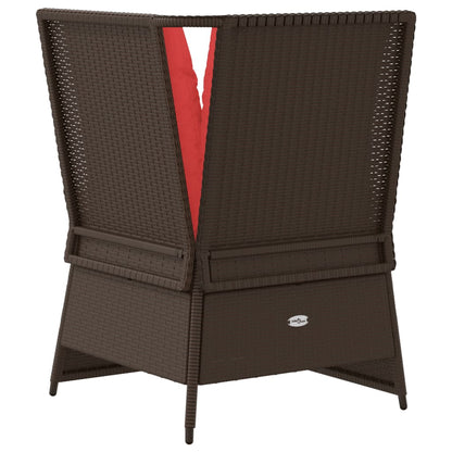 Tuinbankhoek met kussens bruin poly rattan