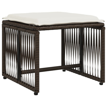 7-delige Tuinset met kussens poly rattan bruin