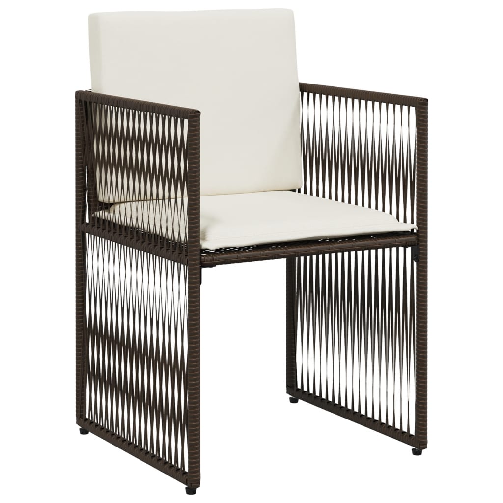 7-delige Tuinset met kussens poly rattan bruin