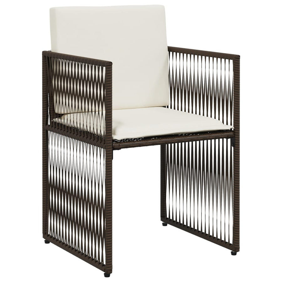 7-delige Tuinset met kussens poly rattan bruin