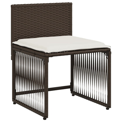 7-delige Tuinset met kussens poly rattan bruin