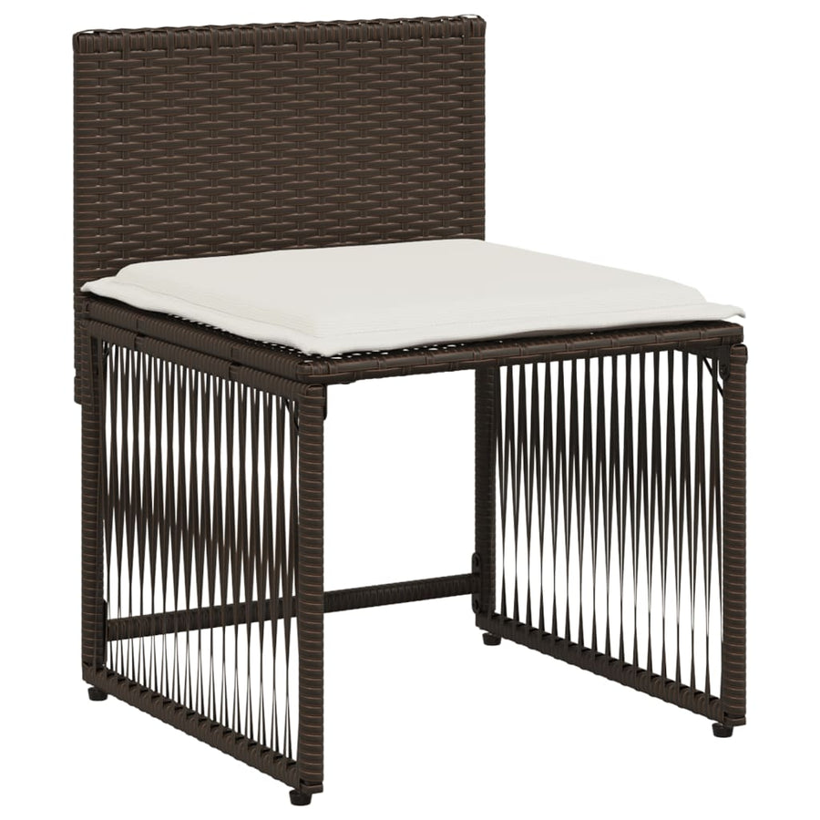 7-delige Tuinset met kussens poly rattan bruin