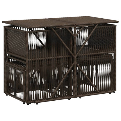 7-delige Tuinset met kussens poly rattan bruin