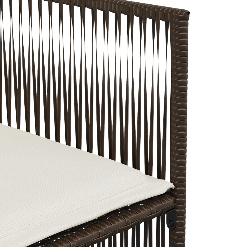 7-delige Tuinset met kussens poly rattan bruin