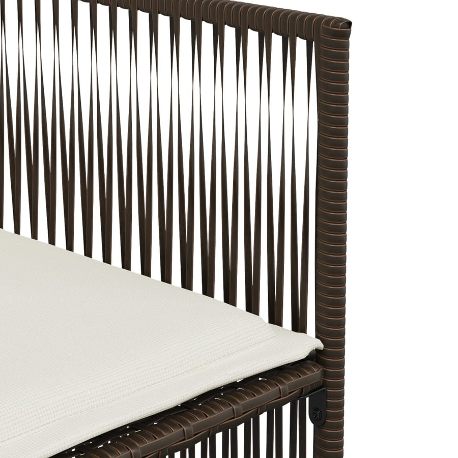 7-delige Tuinset met kussens poly rattan bruin