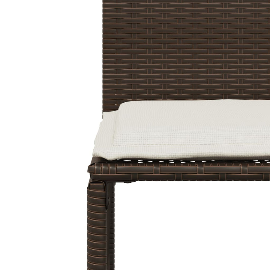 7-delige Tuinset met kussens poly rattan bruin