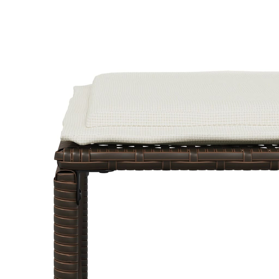 7-delige Tuinset met kussens poly rattan bruin