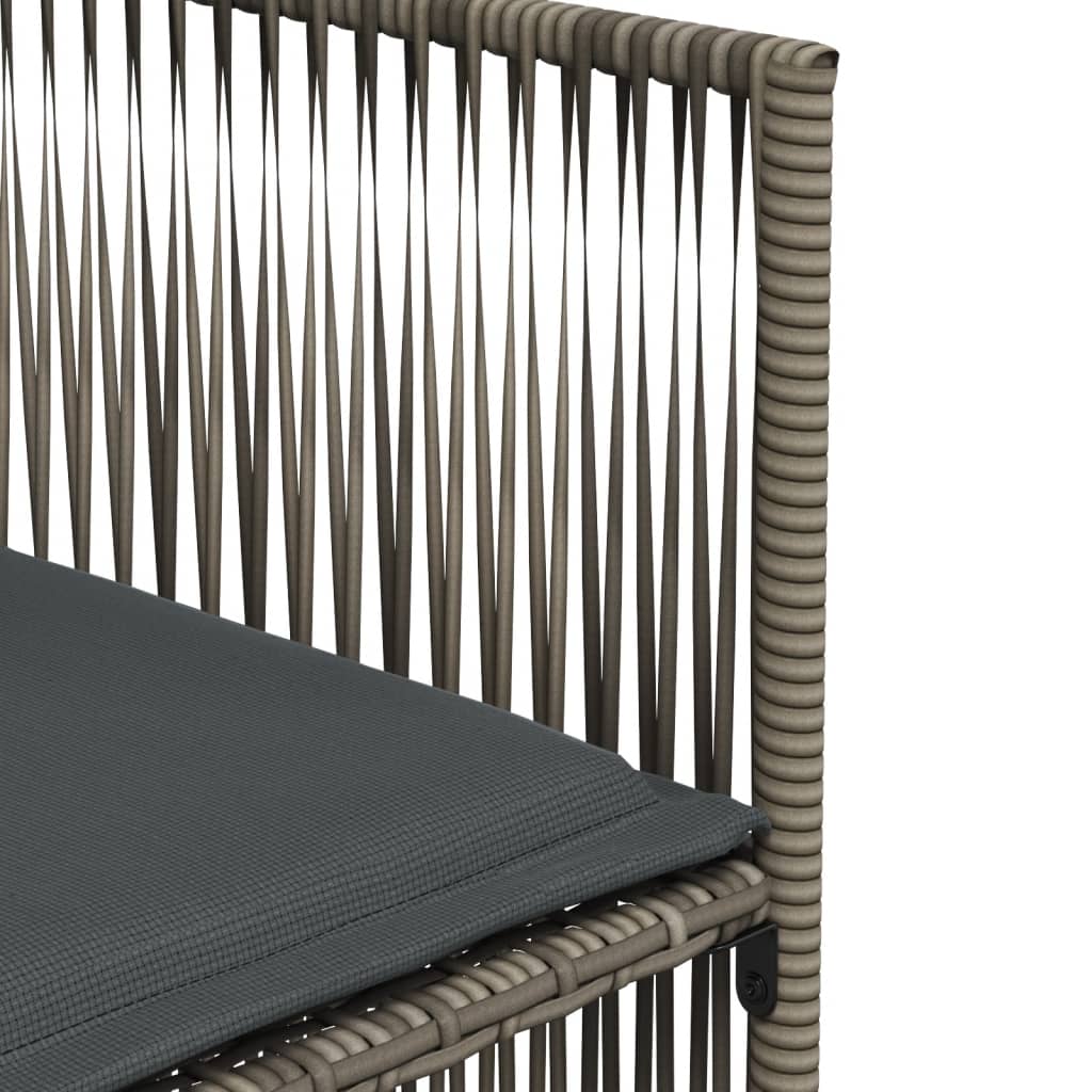 7-delige Tuinset met kussens poly rattan grijs