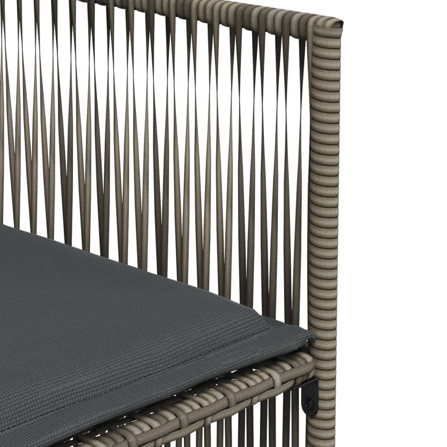 7-delige Tuinset met kussens poly rattan grijs