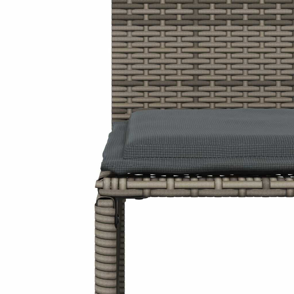 7-delige Tuinset met kussens poly rattan grijs