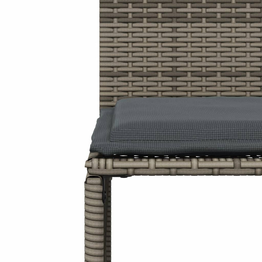 7-delige Tuinset met kussens poly rattan grijs