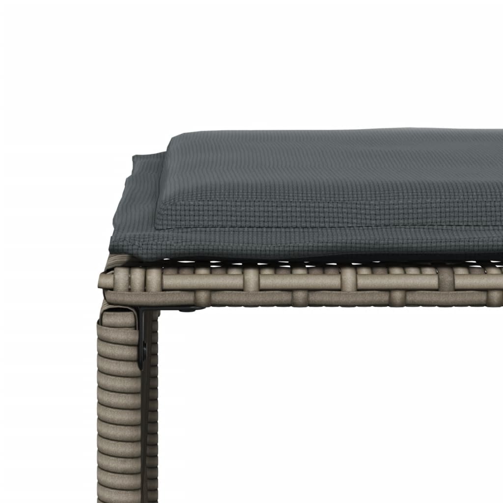7-delige Tuinset met kussens poly rattan grijs